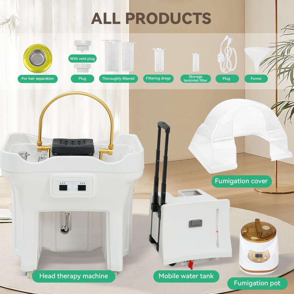 头疗洗头床水循环熏蒸美容院专用即热热水器一体床泰式按摩搓背床